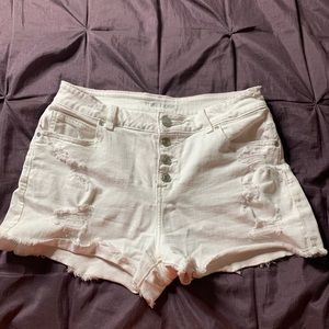 White Jean Shorts